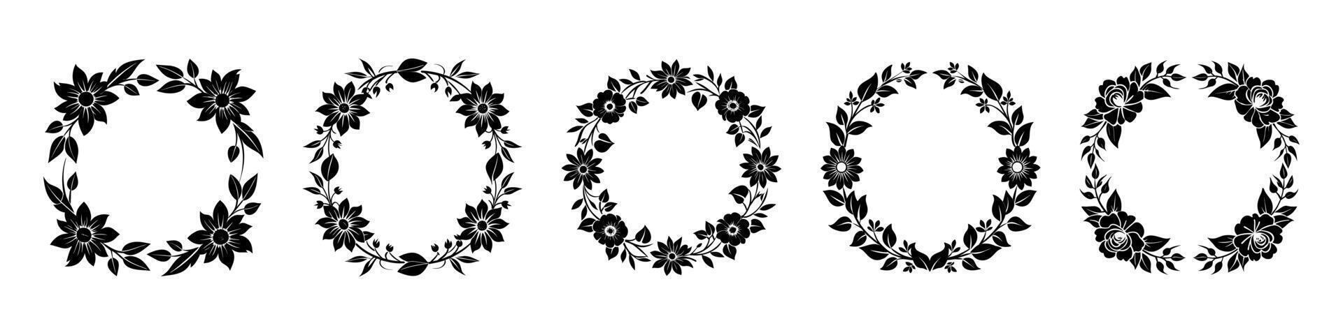 A Beautiful Set of Floral Border Illustration vector