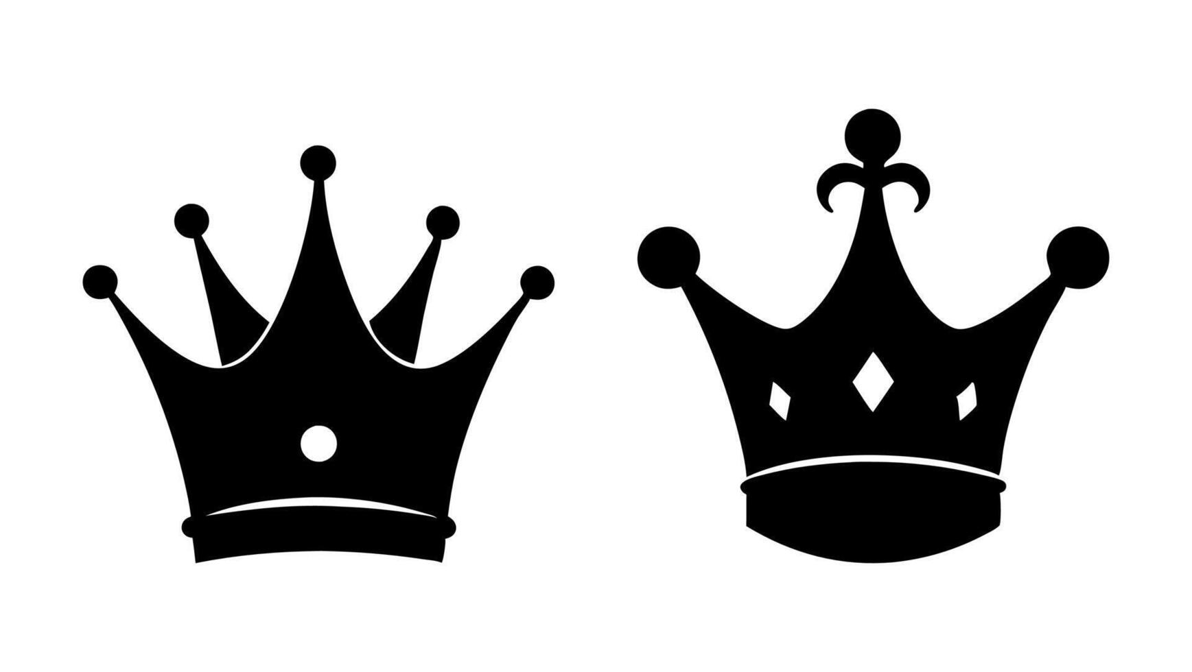 A Pair of Black Crown Silhouettes vector