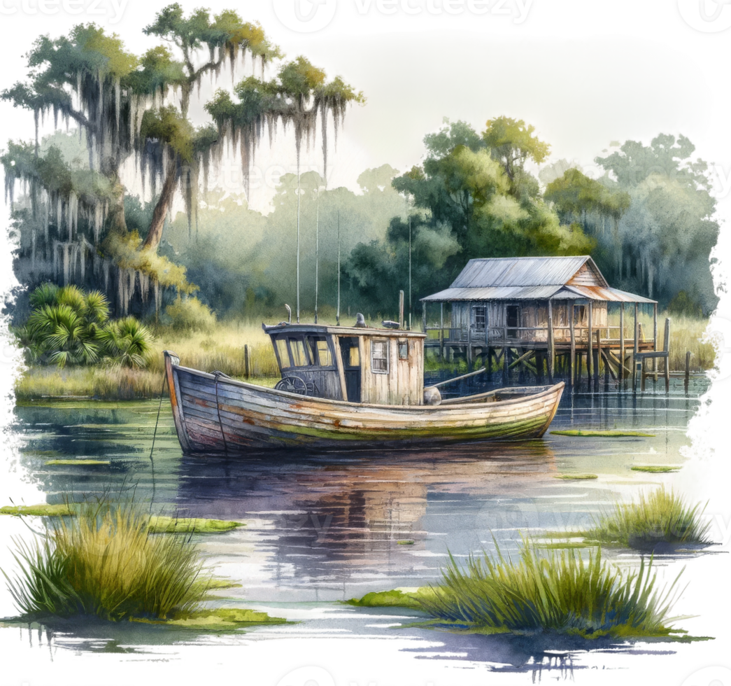 Tropical Boat between trees in the forest png
