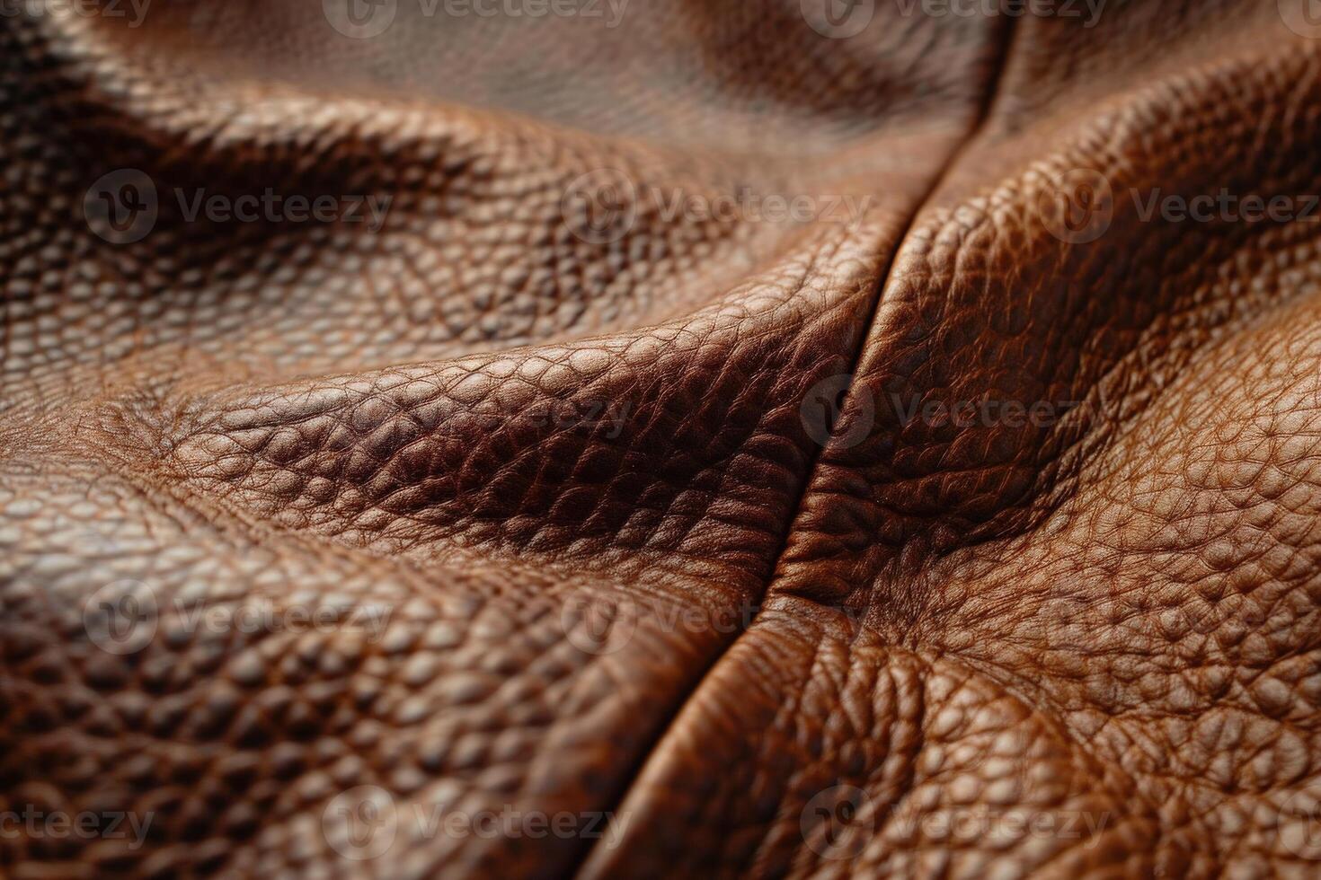 Close-Up of Rich Brown Leather Material Showcasing Texture and Detail photo