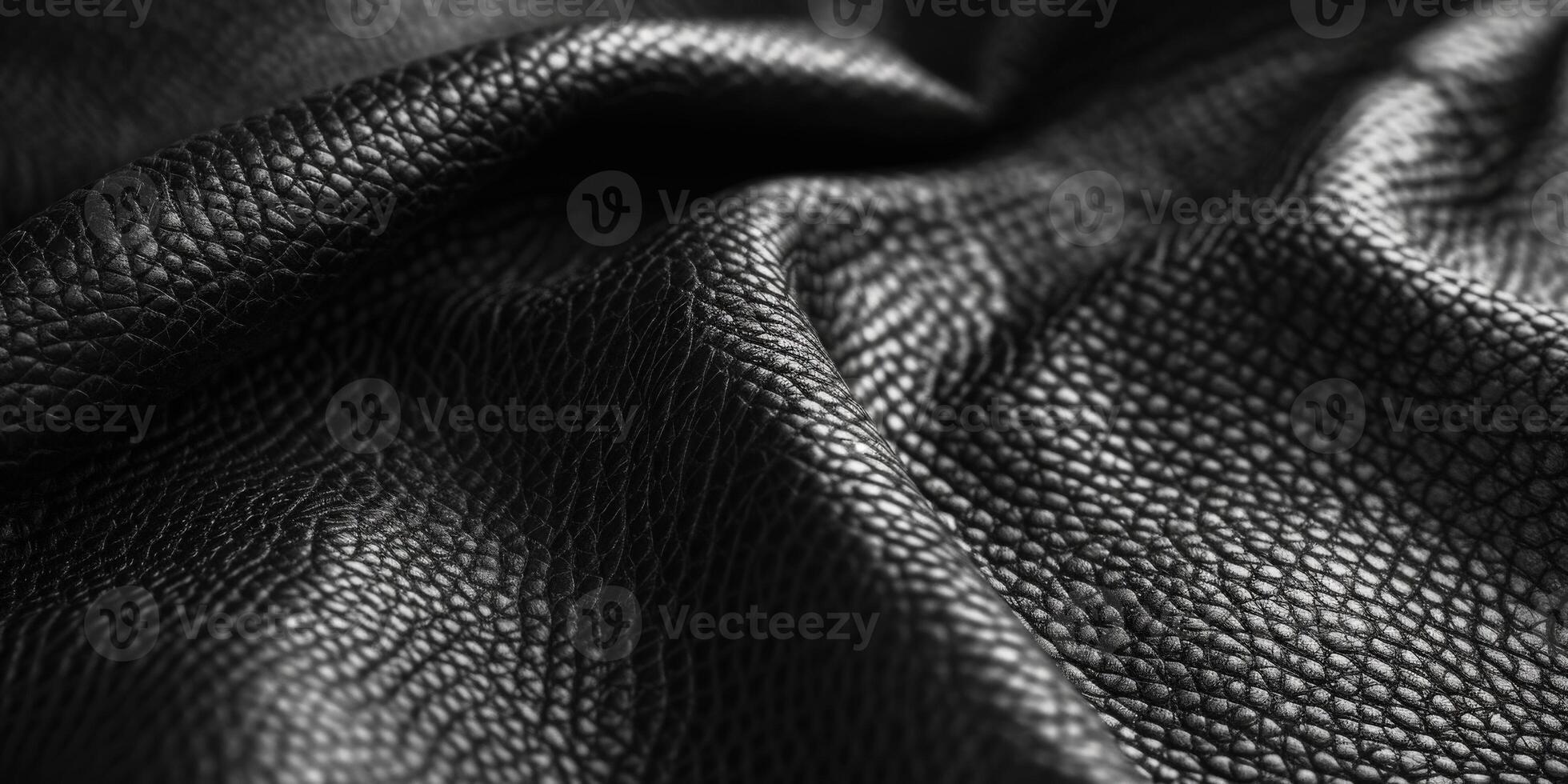 Textured Black Leather Material Overlapping Softly On Surface photo