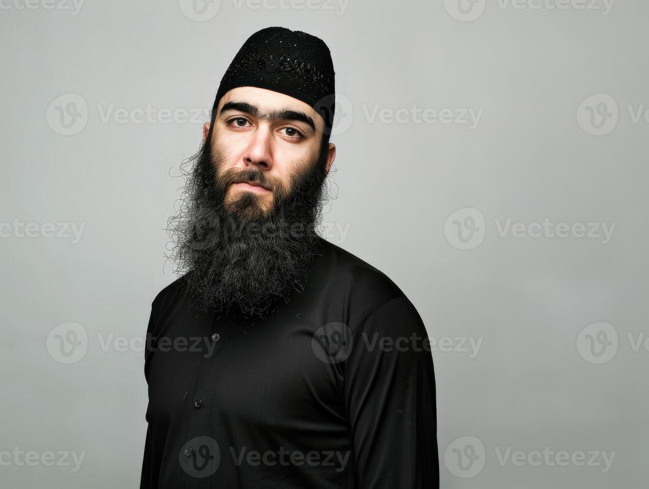 Muslim Man in Traditional Attire With a Beautiful Beard photo