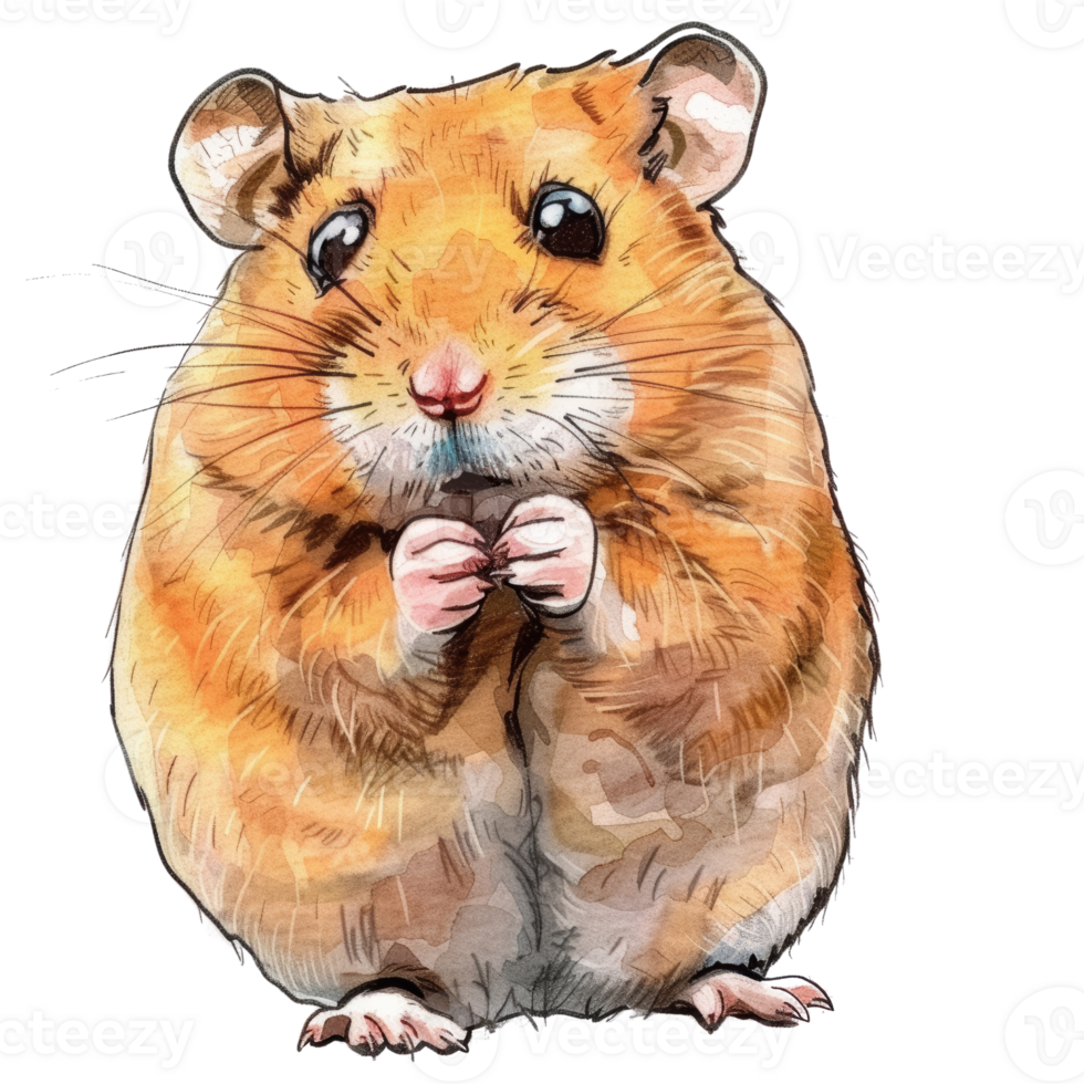 Cute Animal Sticker of an Adorable Hamster with Big Eyes and Tiny Paws - Perfect for Scrapbooking, Journals, and Crafts png