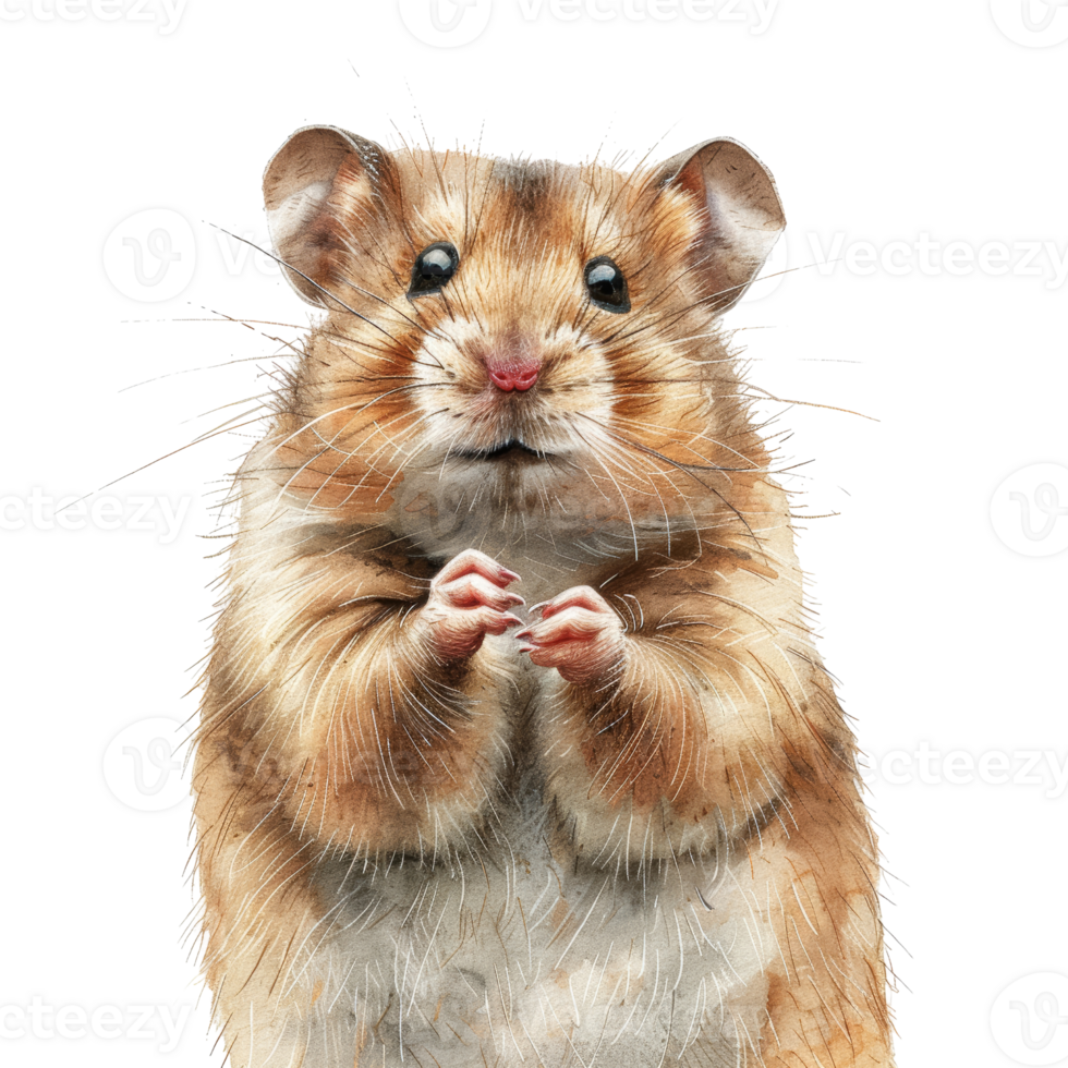 Cute Animal Sticker of a Fluffy Hamster with Adorable Expression and Detailed Fur for Scrapbooking and Craft Projects png
