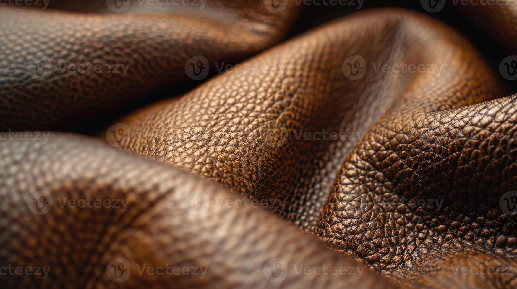 Close-Up of Rich Brown Leather Material Displaying Unique Texture photo