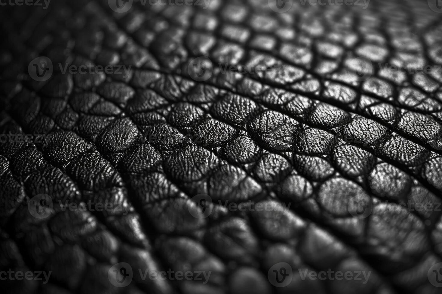 Close-Up View of Black Leather Texture With Unique Patterns photo