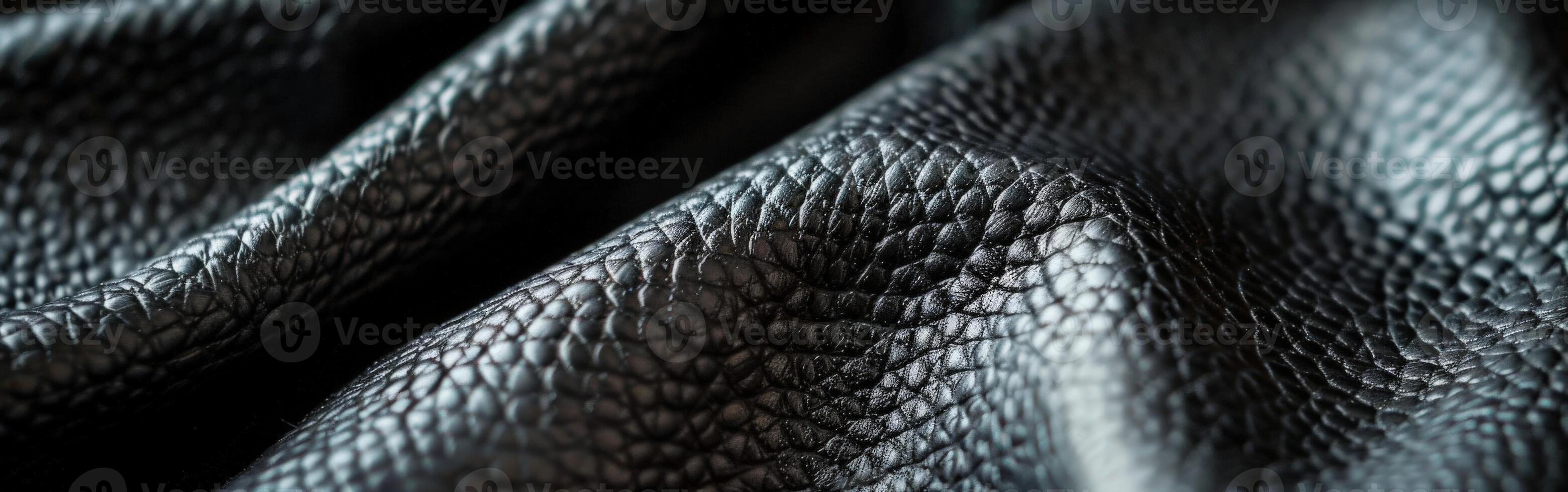 Black Leather Texture Displayed Elegantly in Soft Natural Light photo
