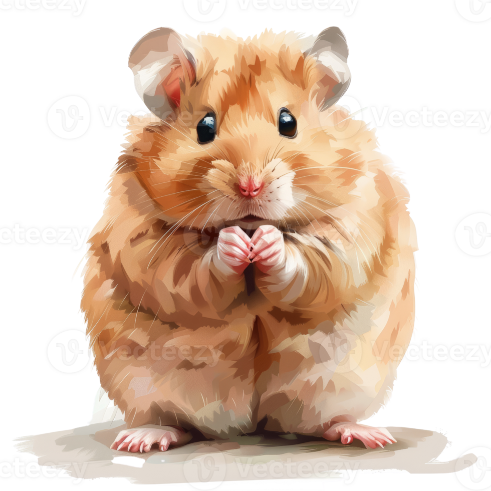 Cute Animal Sticker of a Fluffy Hamster with Adorable Expression, Perfect for Kids and Animal Lovers png