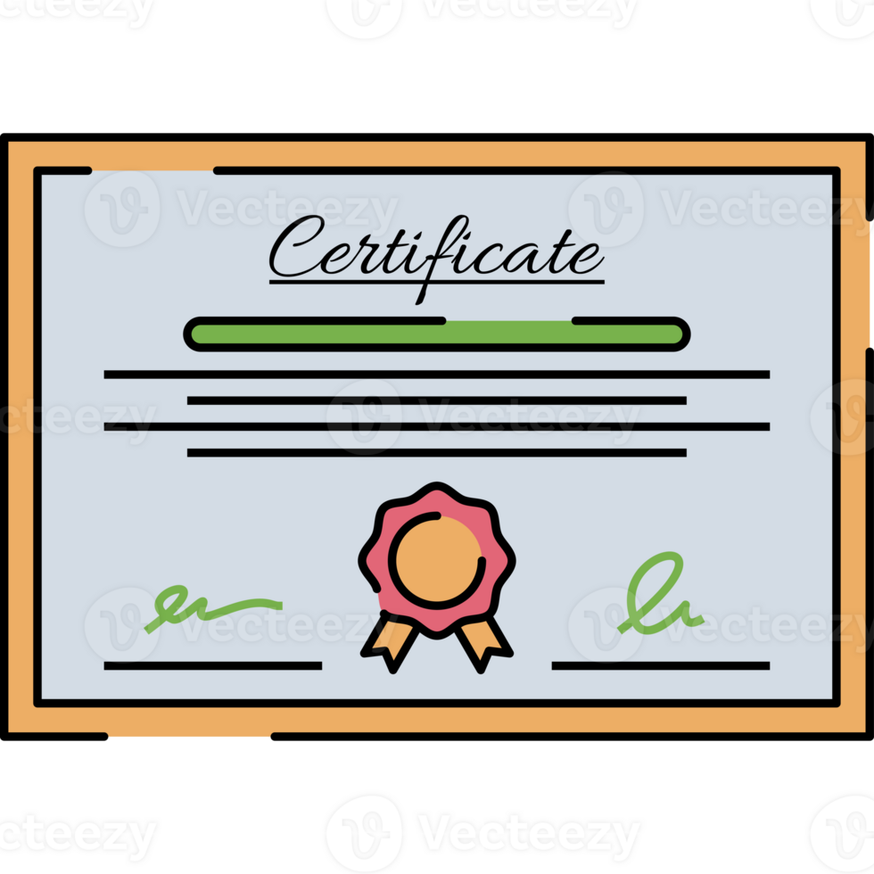 Certificate Illustration Isolated on Transparent Background png