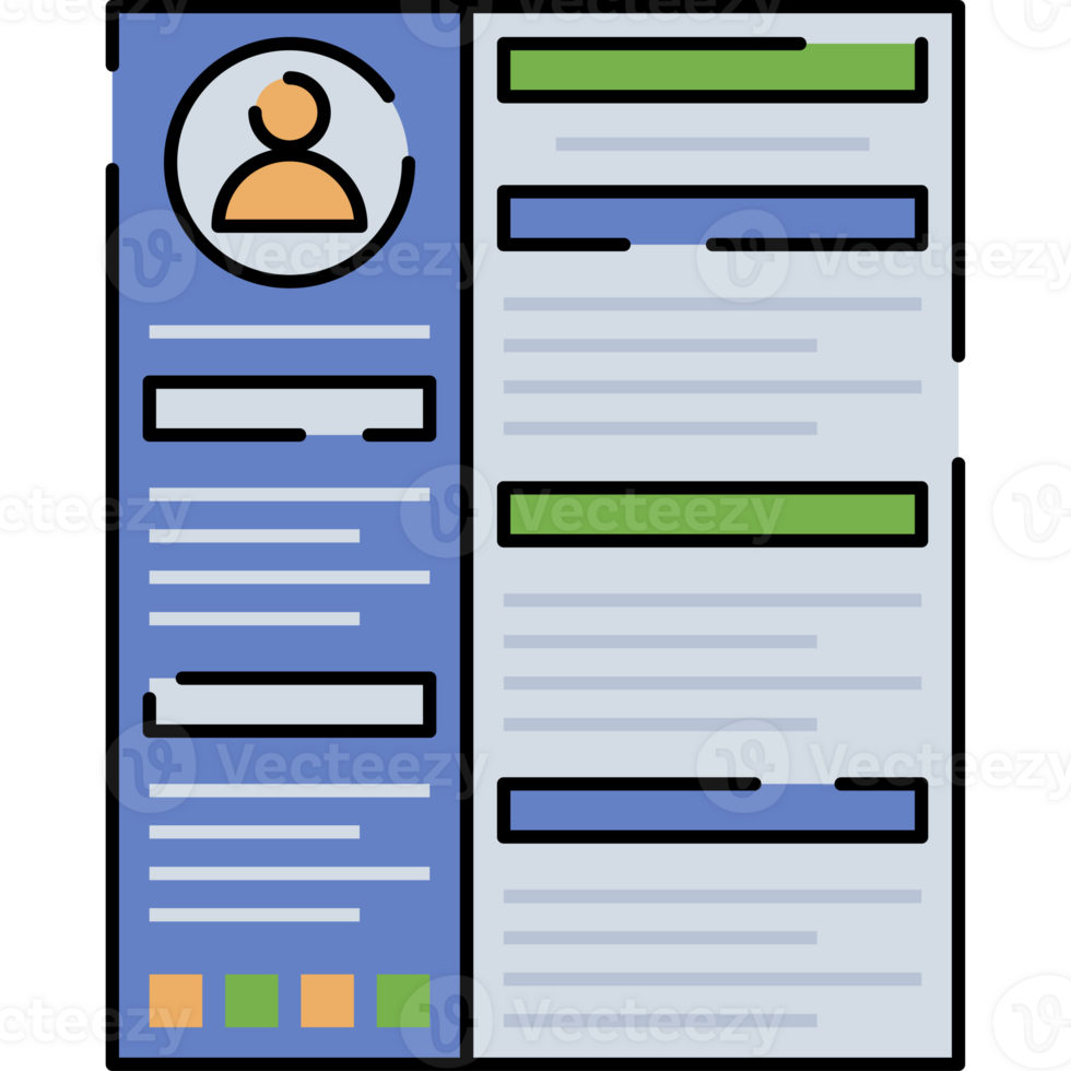 Curriculum Vitae Illustration Isolated on Transparent Background png