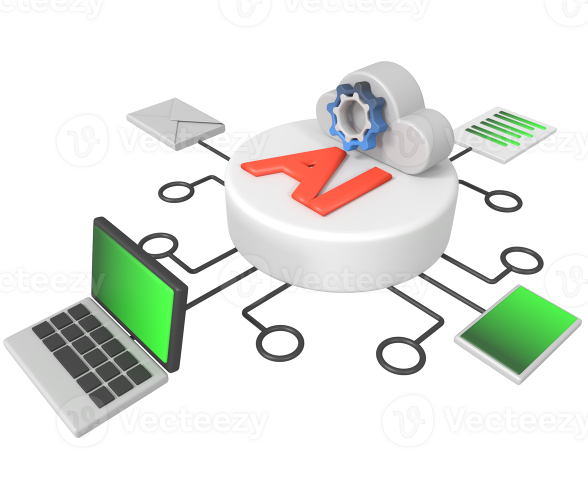 Networking of connections cloud computing generated of Artificial intelligence concept png