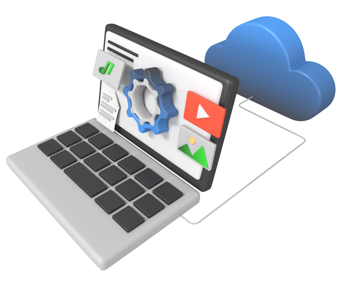 Iot cloud server network data concept png