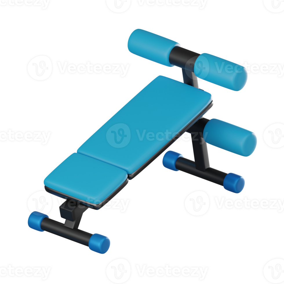 Sit Up Bench 3D Illustration, Gym and Exercise Equipment png