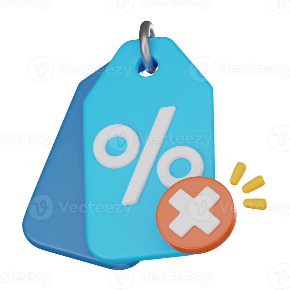 No Discount 3D Illustration, Commerce and Marketing Icon png