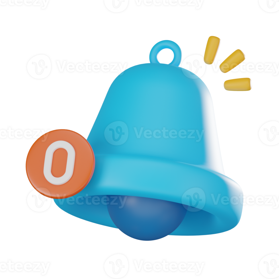 3D Render of Empty Notification Icon, Modern Digital Message Design png