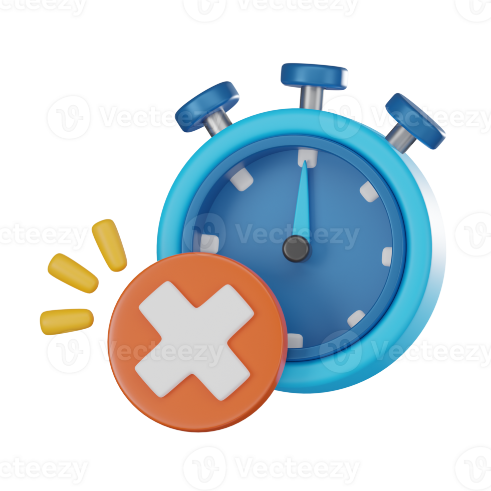Empty State 3D Warning Icon, Expired Time Notification Render png