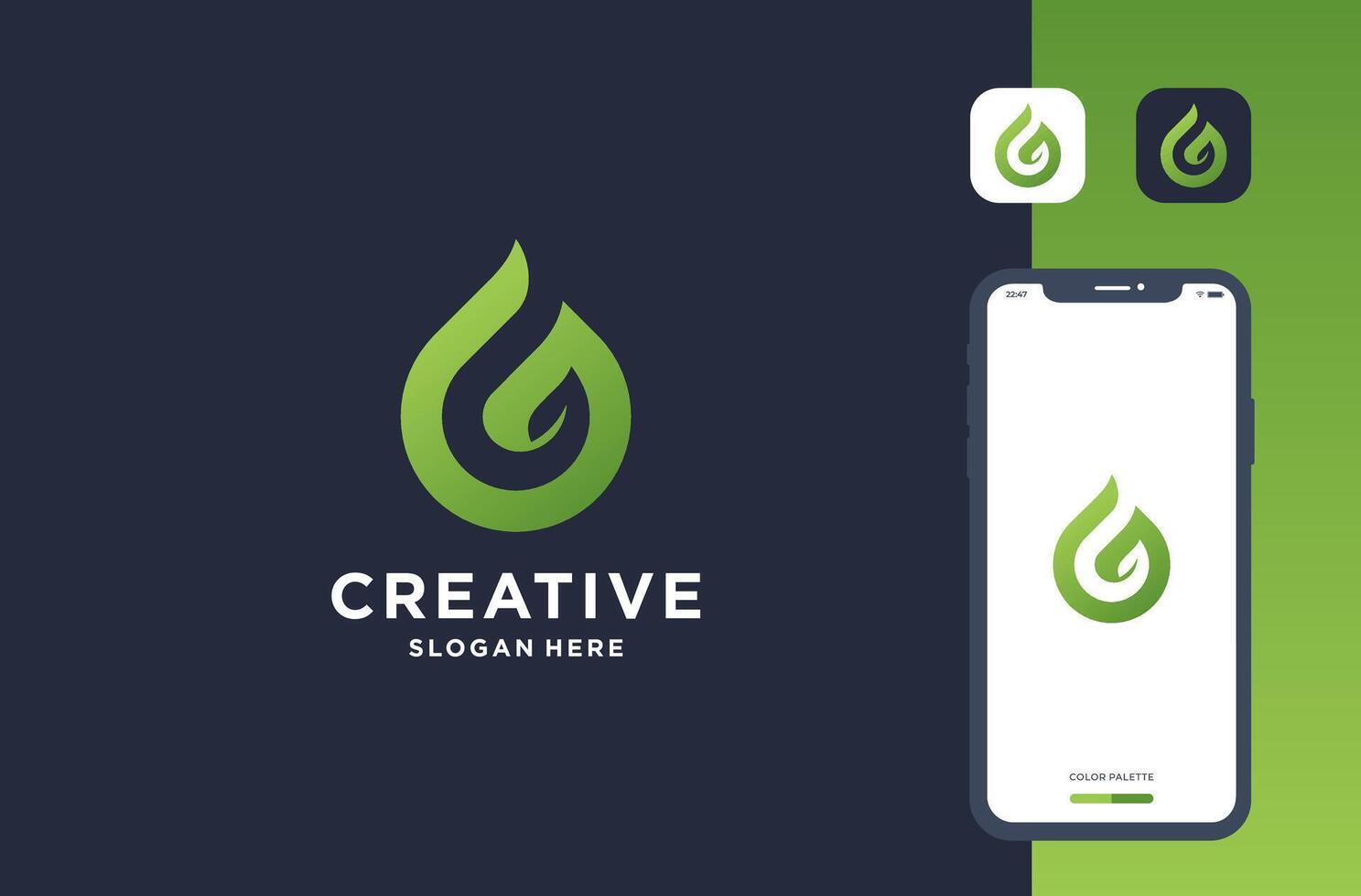 letter g drop leaf logo design inspiration vector