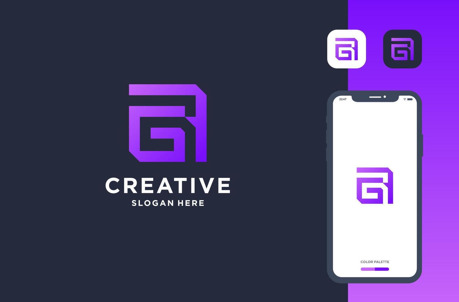 gr logo design inspiration vector
