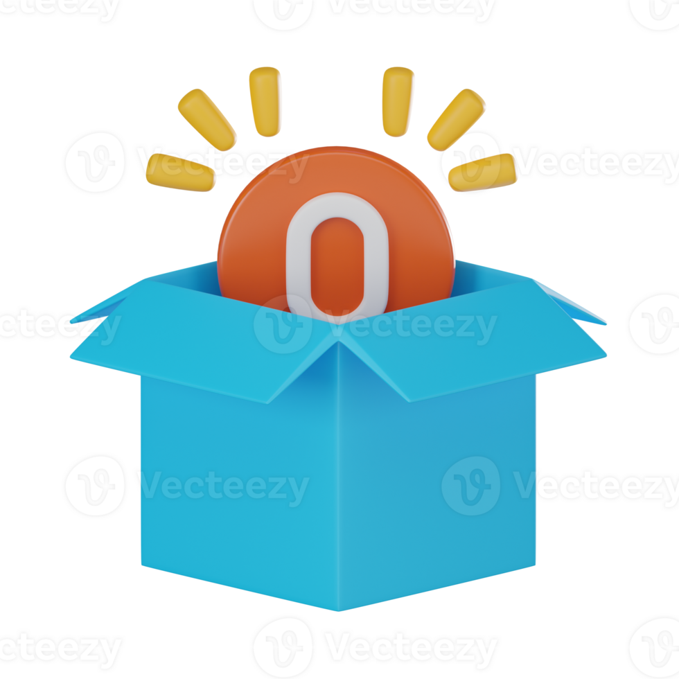 3D Illustration of Empty Box, Versatile Empty State Graphic png