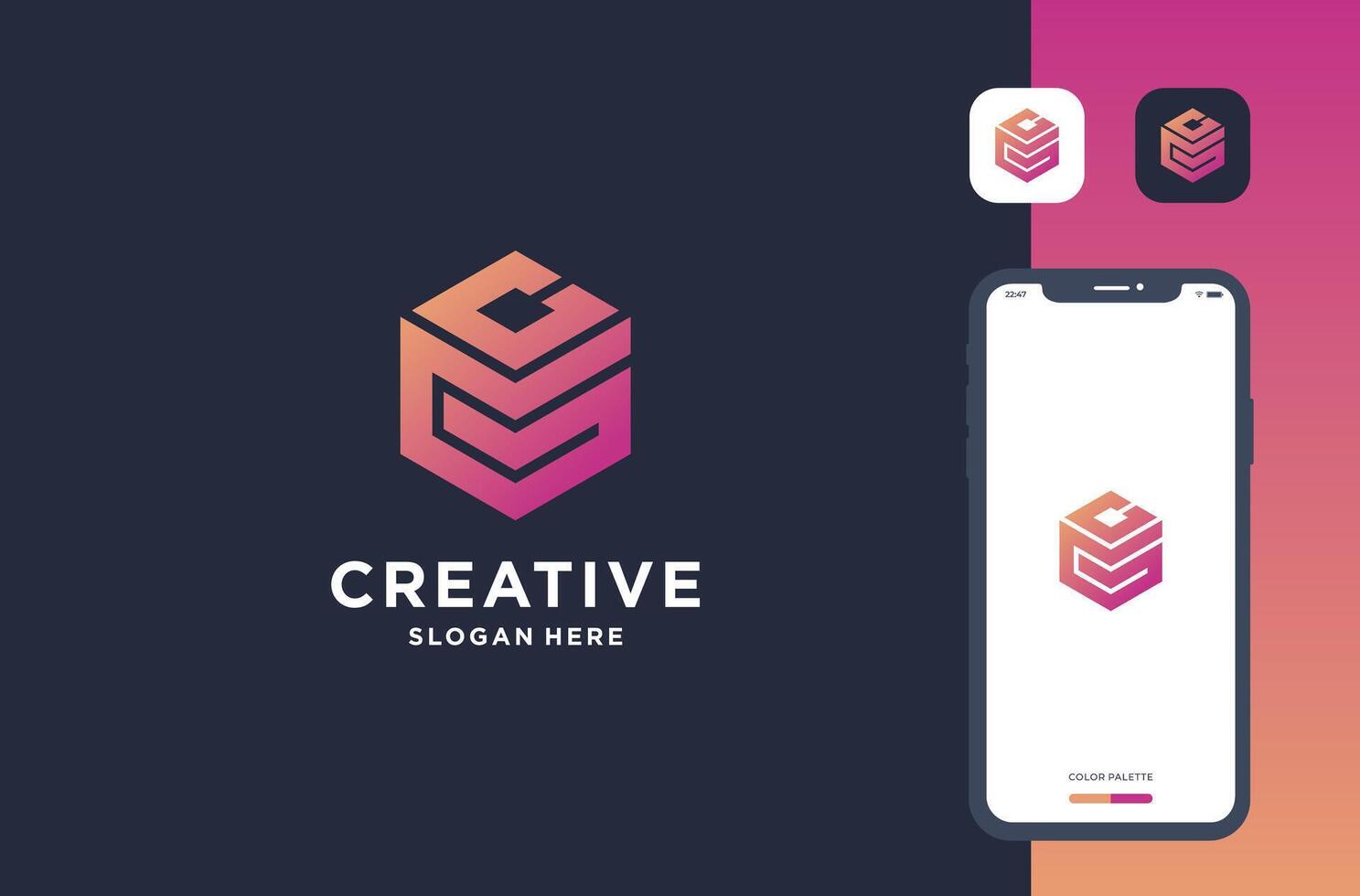 letter c g logo design inspiration vector