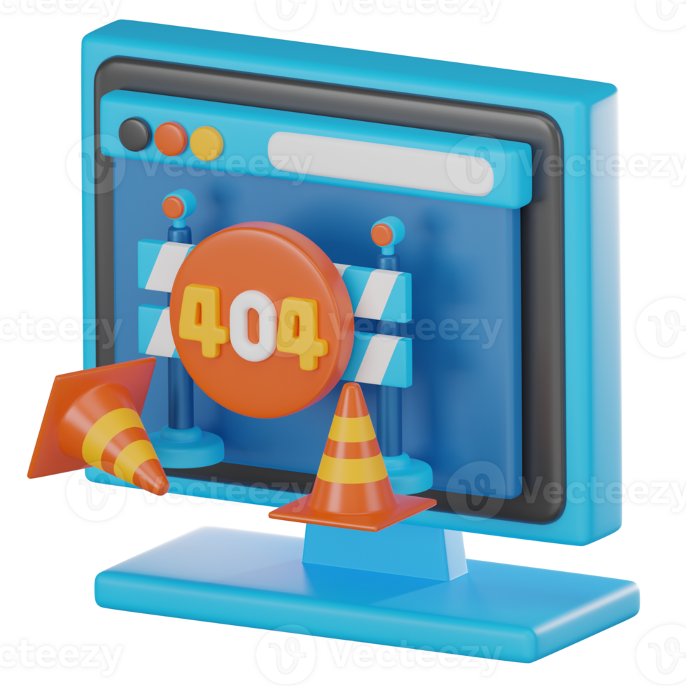 Website Maintenance 404 Page, 3D Empty State Render Icon png