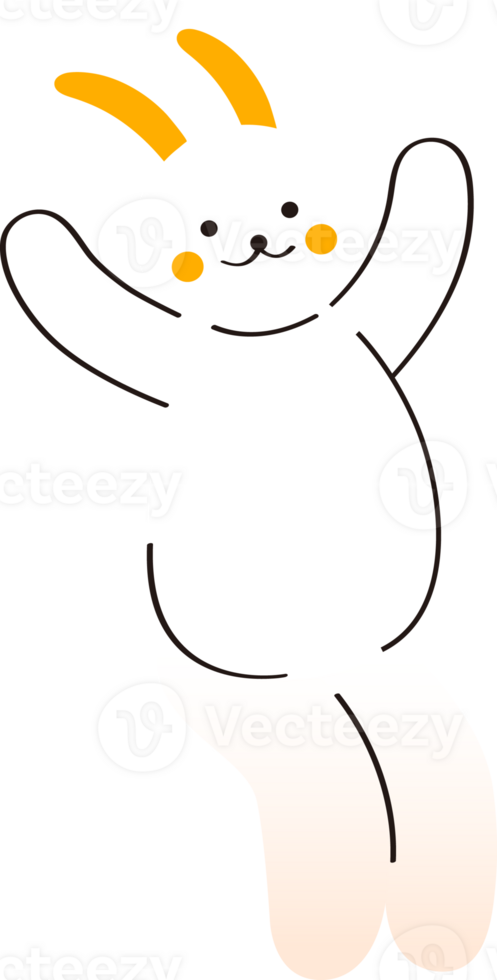 a rabbit raises its hands png