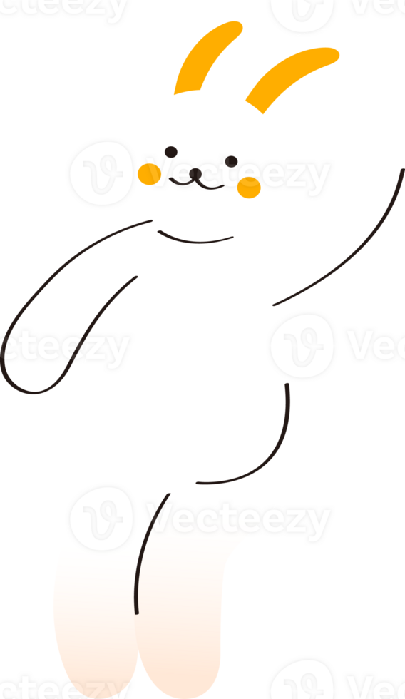 a rabbit wave its left hand png