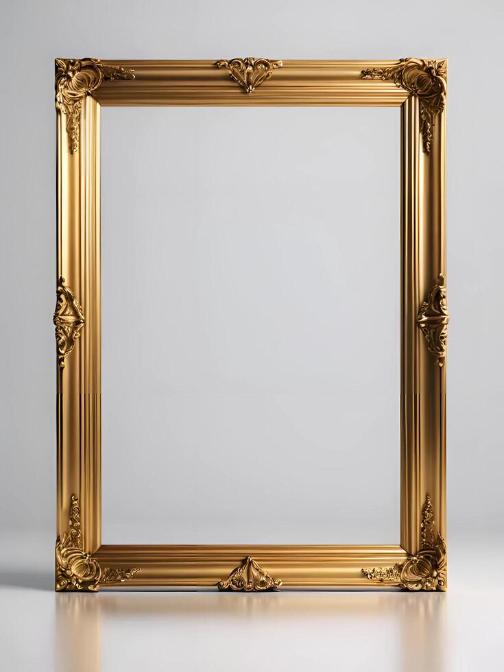 a unique heart-shaped photo frame made of gold, elegant and luxurious