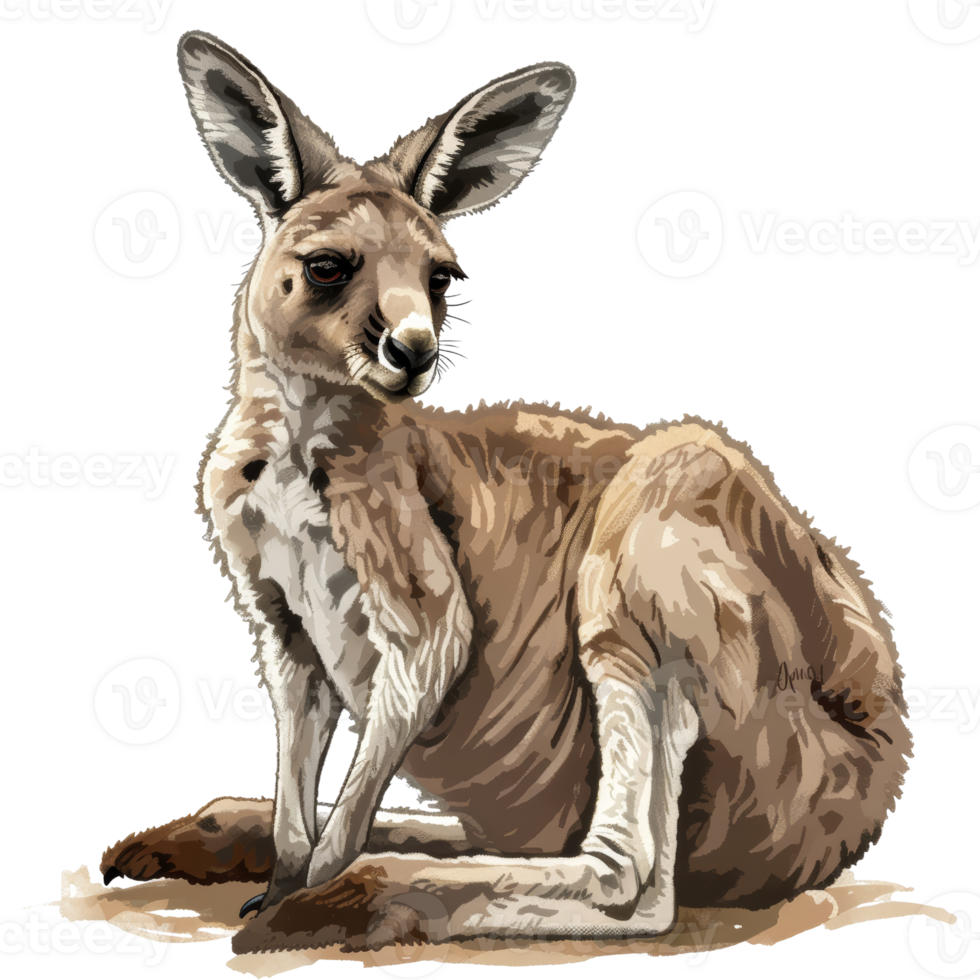 Cute and Realistic Kangaroo Animal Sticker - Perfect for Kids, Scrapbooking, and Craft Projects png