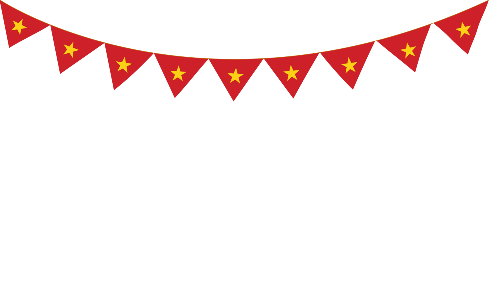 Round Vietnam flag decoration.Vietnamese flag bunting png