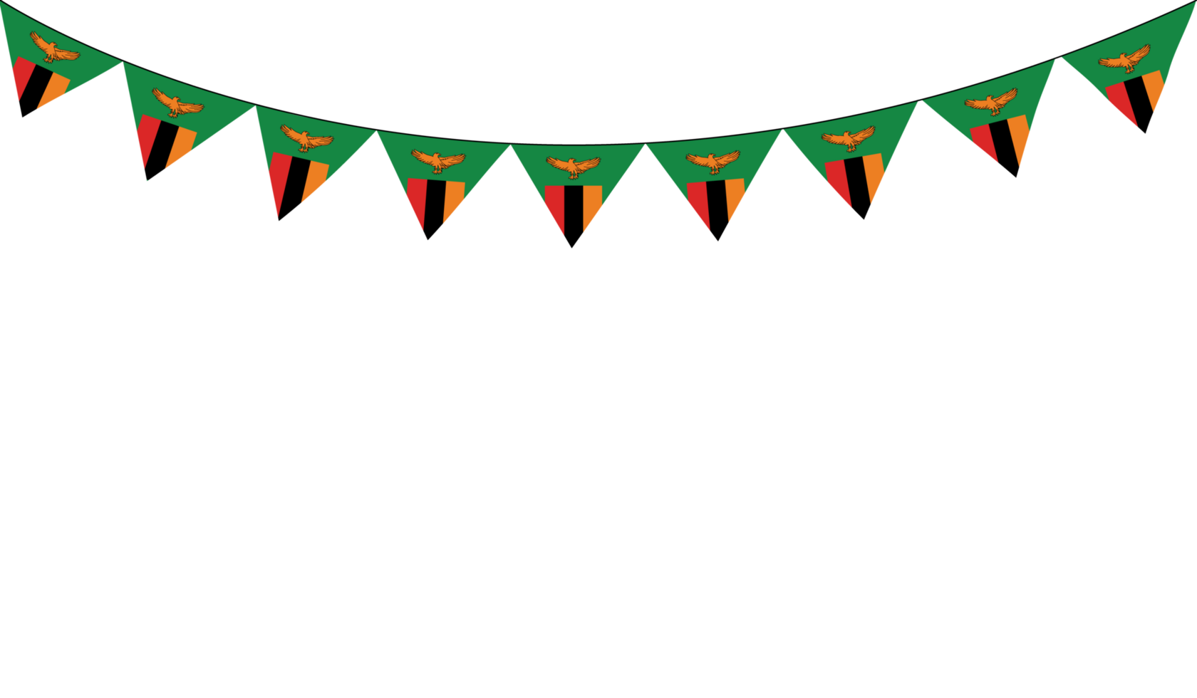 Round Zambia flag decoration.Zambian flag bunting png