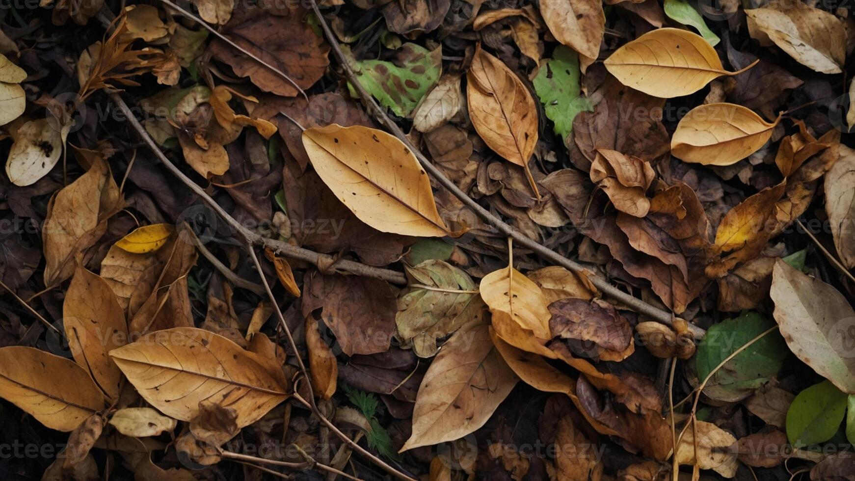 Exploring the Beauty of Fallen Leaves in a Forest Setting photo