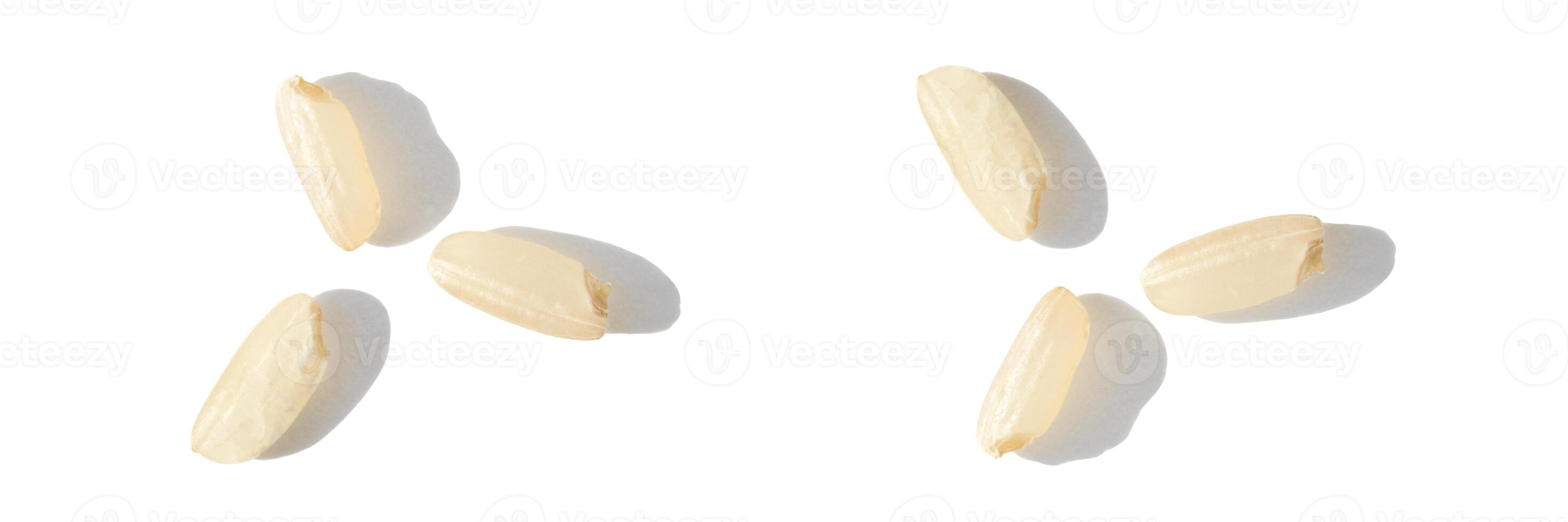A top view captures the raw beauty of white basmati and brown rice grains. The macro closeup highlights their diverse textures, presenting a wholesome, nutritious food staple. Horizontal banner photo