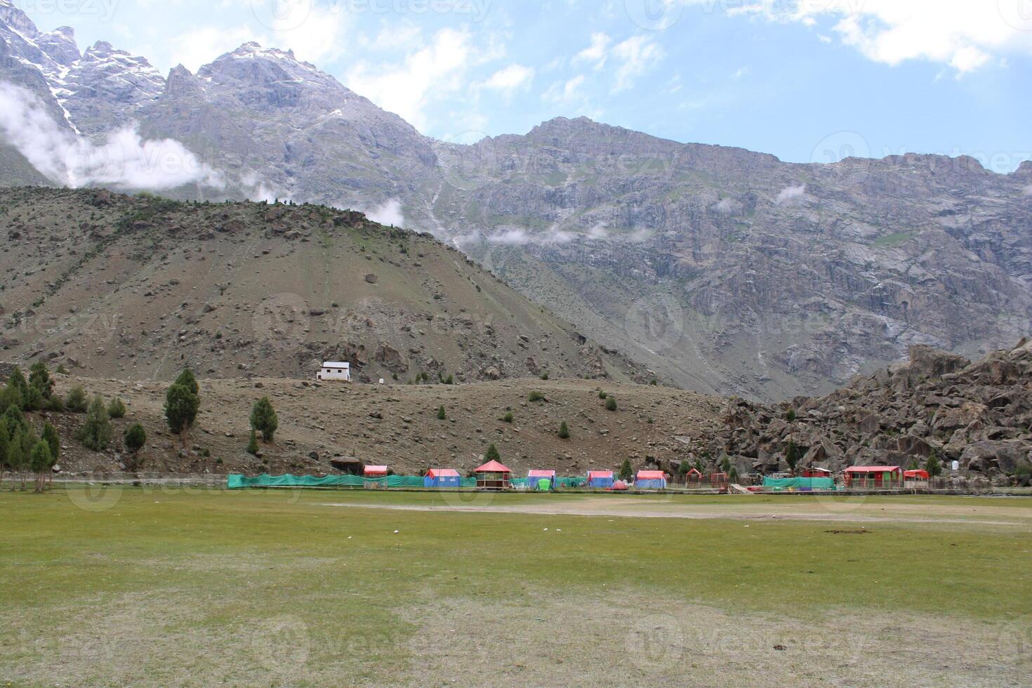 Beautiful, majestic view of the Basho Valley in Skardu, Pakistan. The Basho Valley is located on the heights of the mountains. Basho valley is famous for its natural beauty and picturesque views. photo