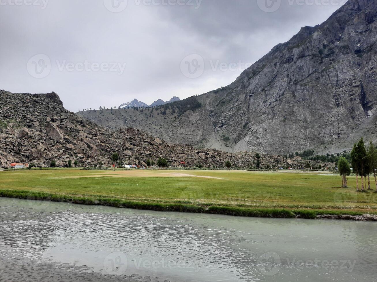 Beautiful, majestic view of the Basho Valley in Skardu, Pakistan. The Basho Valley is located on the heights of the mountains. Basho valley is famous for its natural beauty and picturesque views. photo