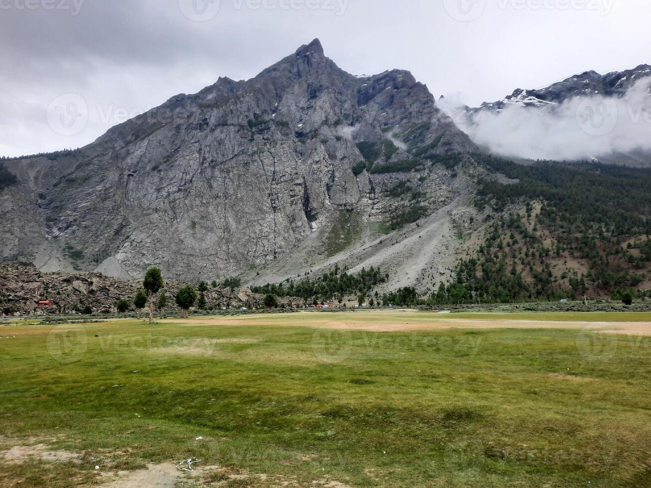 Beautiful, majestic view of the Basho Valley in Skardu, Pakistan. The Basho Valley is located on the heights of the mountains. Basho valley is famous for its natural beauty and picturesque views. photo