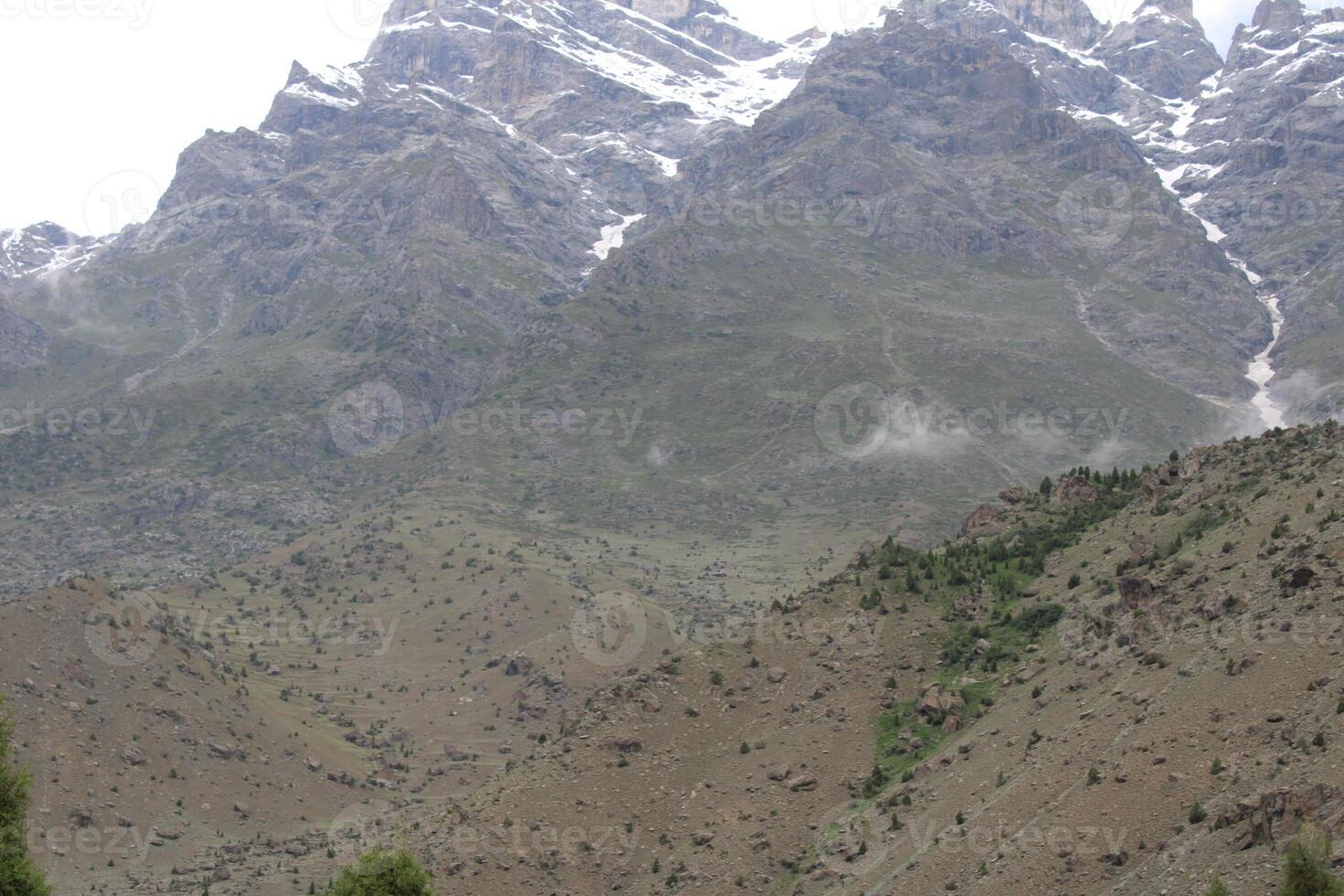 Beautiful, majestic view of the Basho Valley in Skardu, Pakistan. The Basho Valley is located on the heights of the mountains. Basho valley is famous for its natural beauty and picturesque views. photo