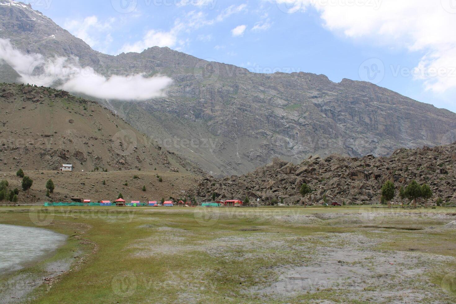 Beautiful, majestic view of the Basho Valley in Skardu, Pakistan. The Basho Valley is located on the heights of the mountains. Basho valley is famous for its natural beauty and picturesque views. photo