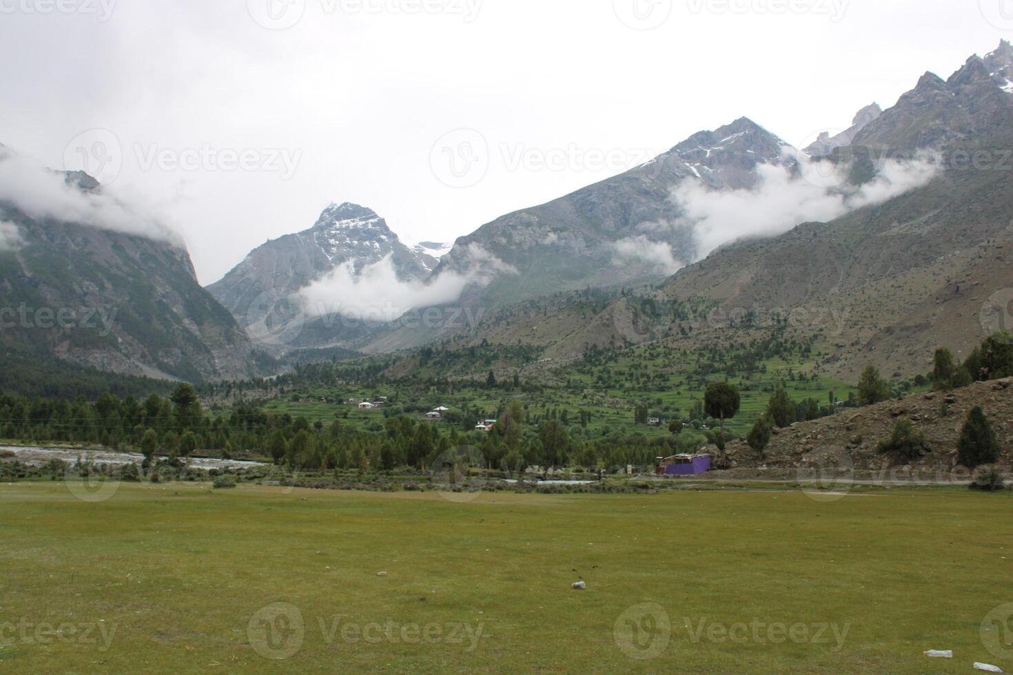 Beautiful, majestic view of the Basho Valley in Skardu, Pakistan. The Basho Valley is located on the heights of the mountains. Basho valley is famous for its natural beauty and picturesque views. photo