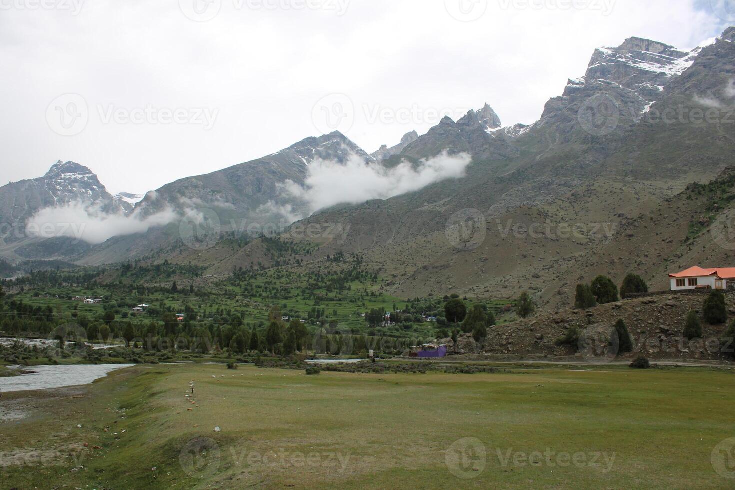 Beautiful, majestic view of the Basho Valley in Skardu, Pakistan. The Basho Valley is located on the heights of the mountains. Basho valley is famous for its natural beauty and picturesque views. photo