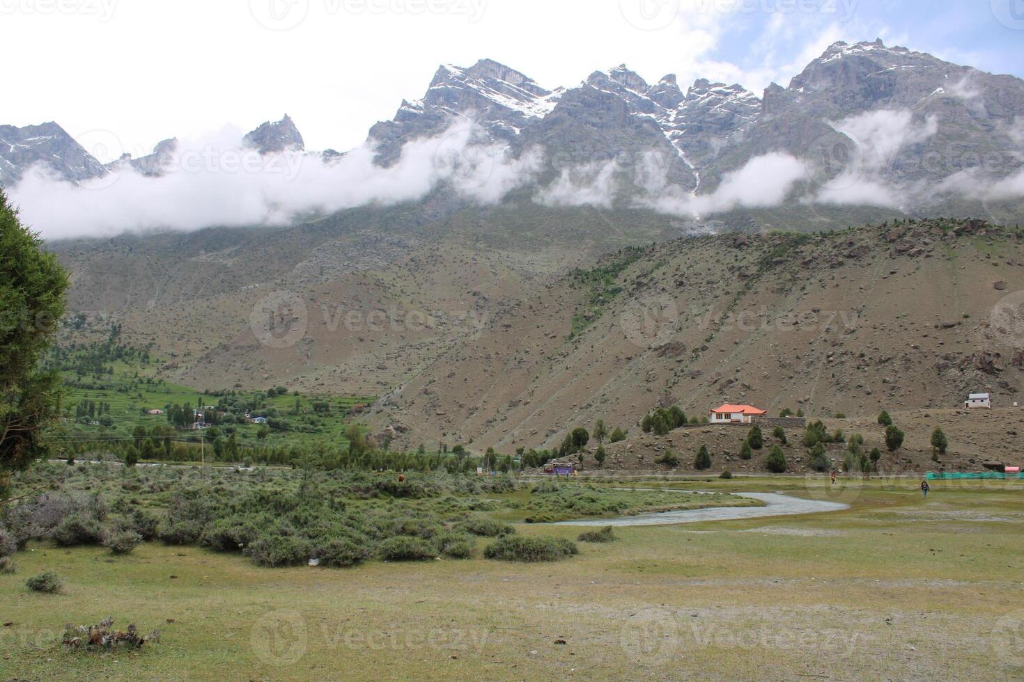 Beautiful, majestic view of the Basho Valley in Skardu, Pakistan. The Basho Valley is located on the heights of the mountains. Basho valley is famous for its natural beauty and picturesque views. photo