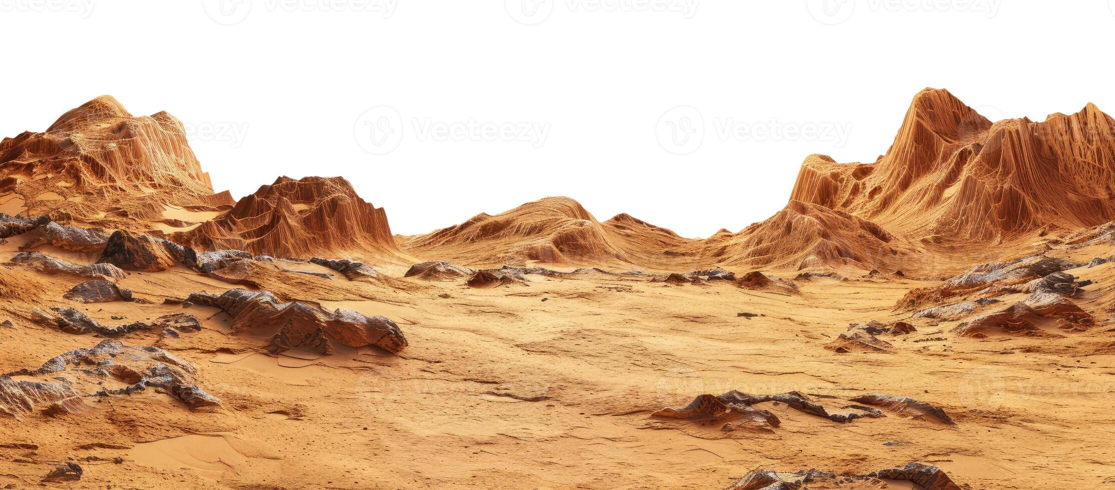 Martian Landscape, Isolated on White photo