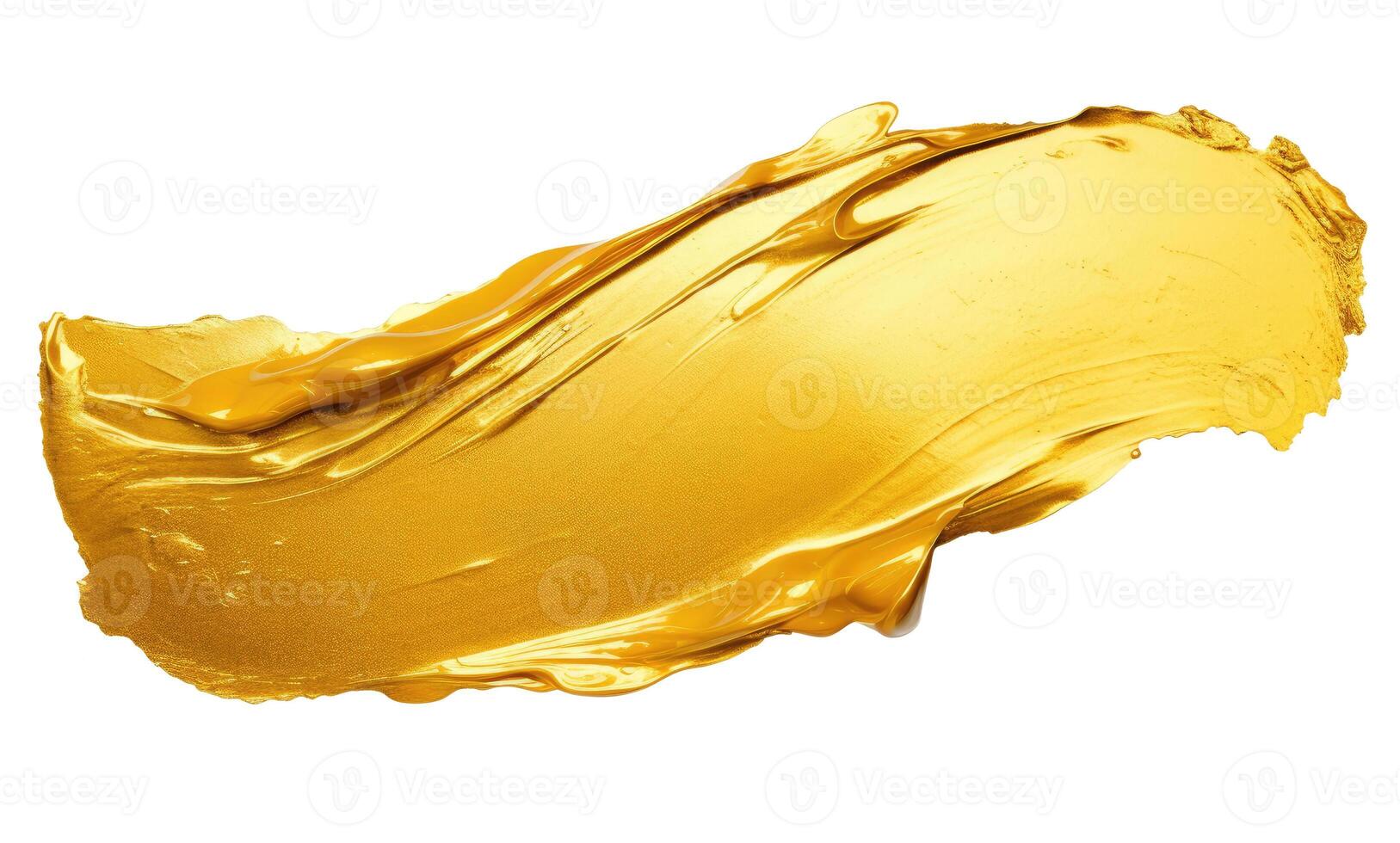 Golden Paint Stroke, Isolated on White photo