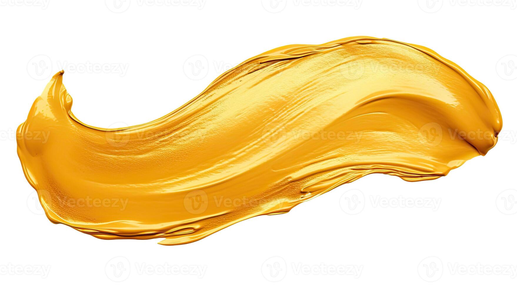 Golden Paint Stroke, Isolated on White photo