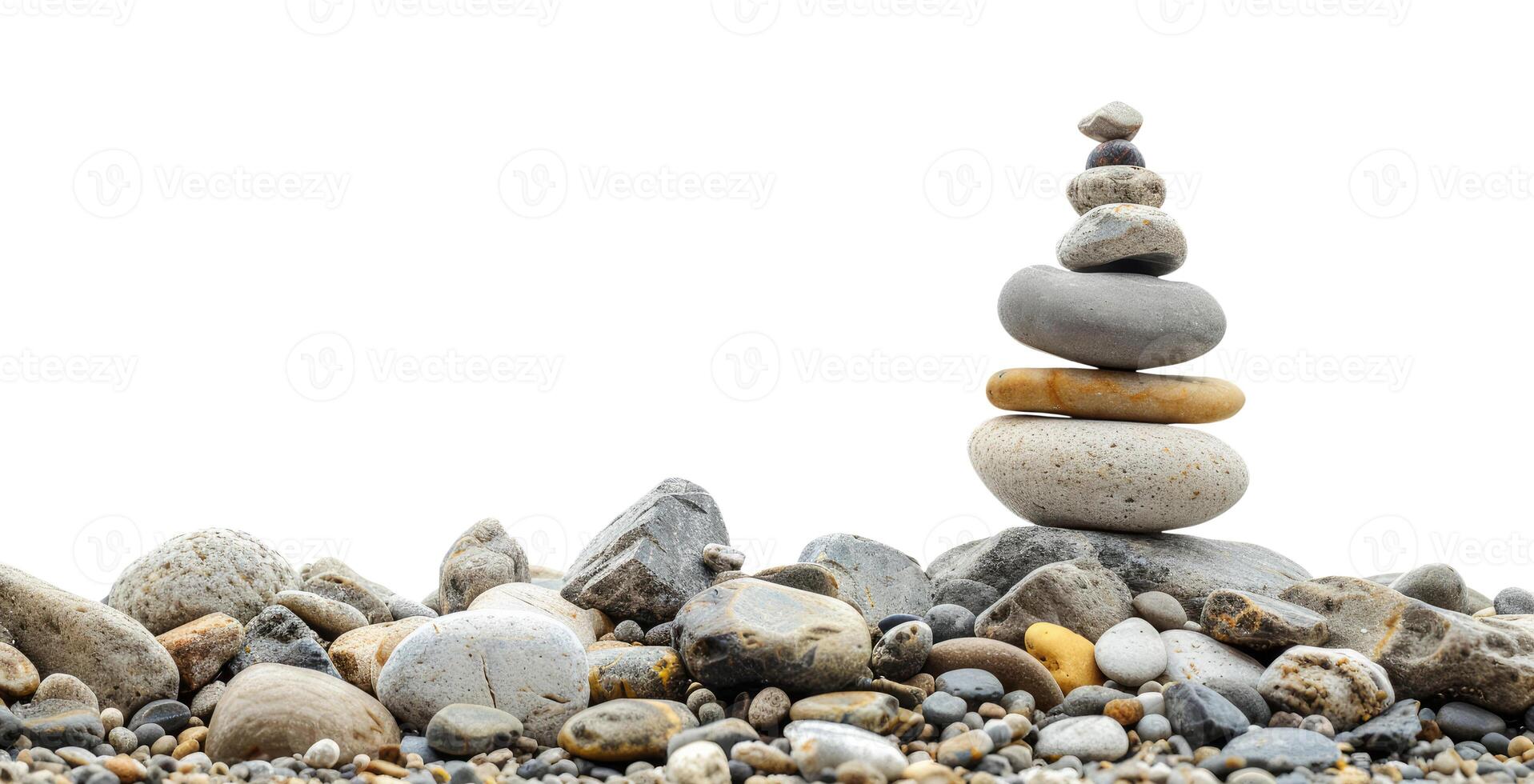 Stones Pyramid, Isolated on White photo