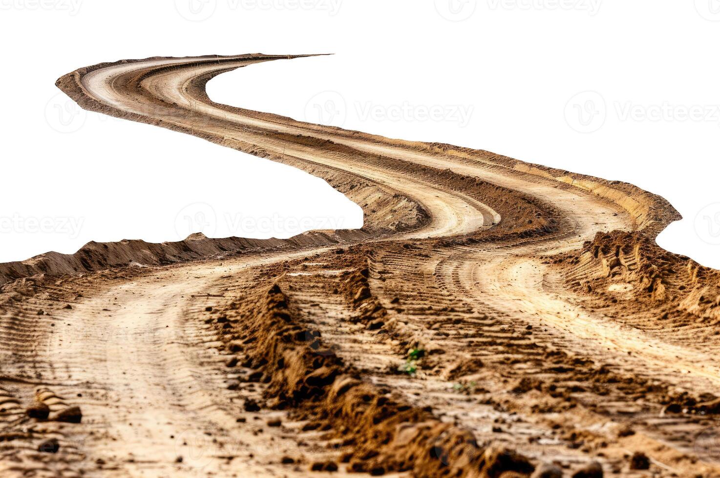Dirt Road, Isolated on White photo