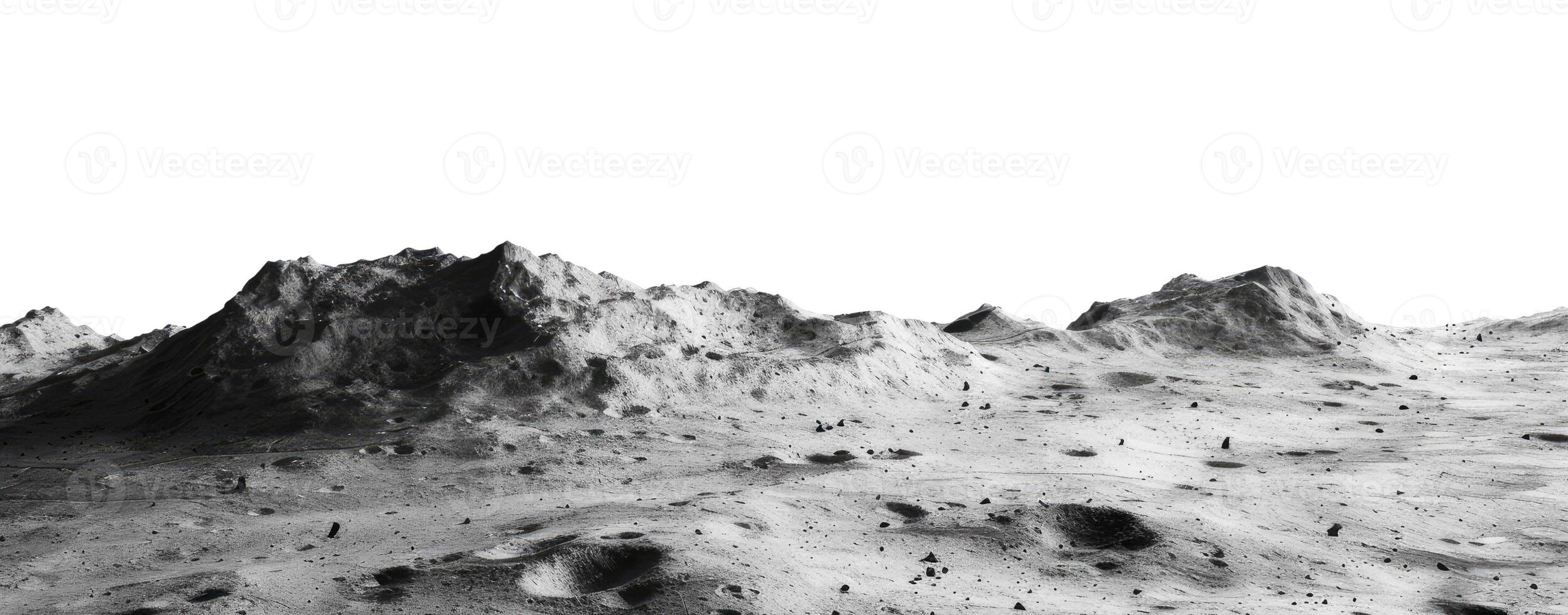 Lunar Landscape, Isolated on White photo