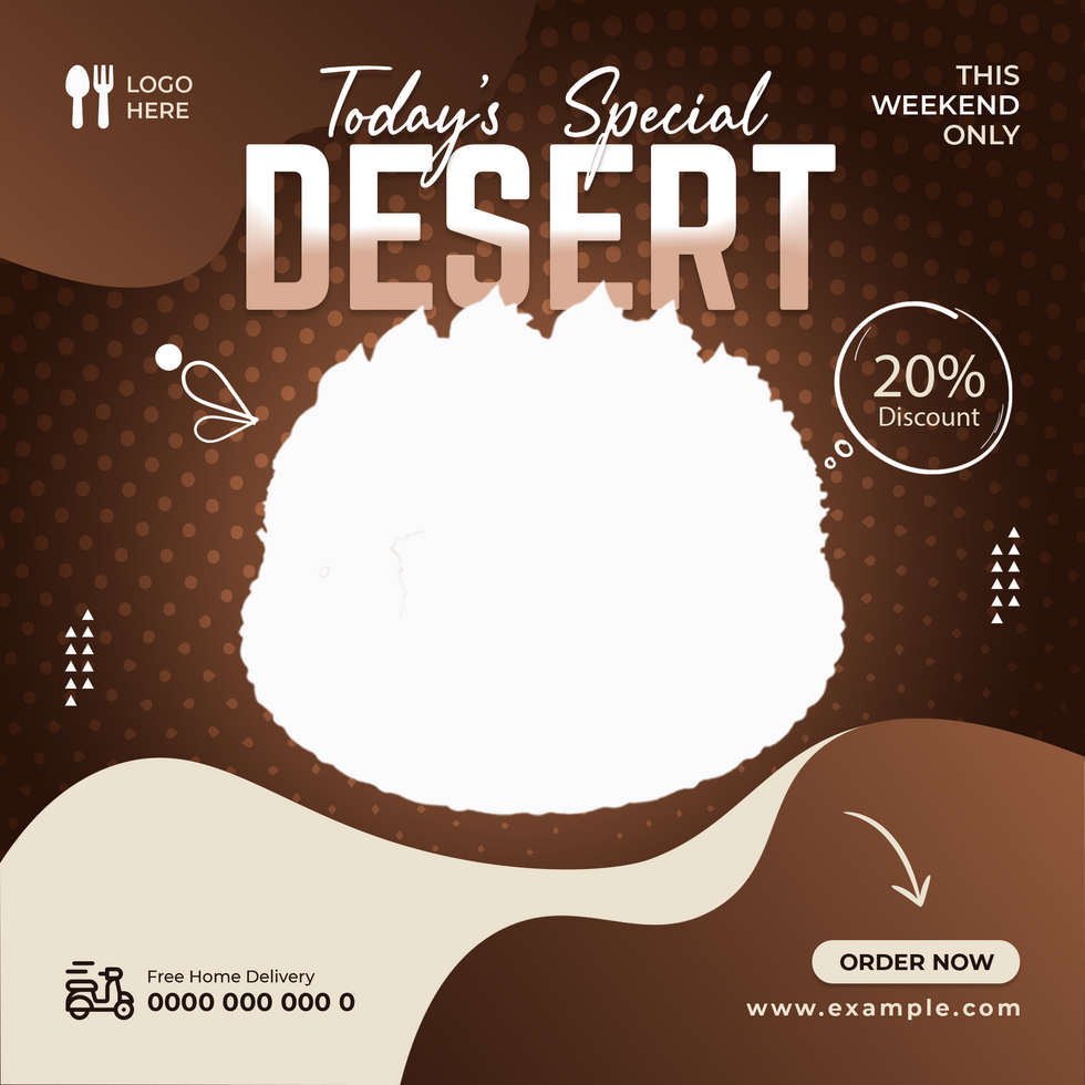 Special delicious dessert social media post banner template psd
