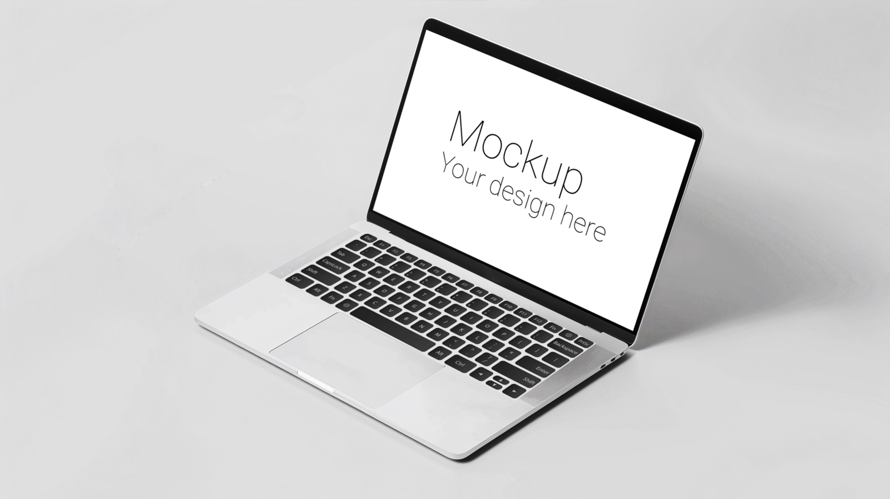Mockup of laptop on gray background psd