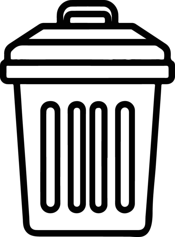 trash bin outline design vector